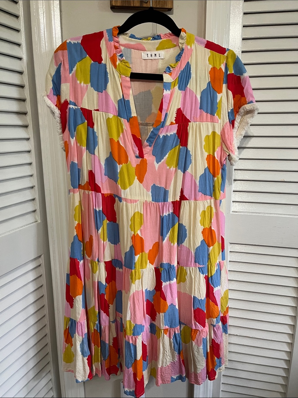 THML Colorful Tiered Dress - Pink, Blue, Yellow, Orange, Red